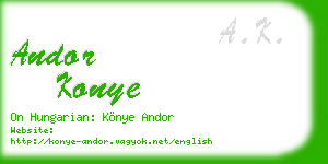 andor konye business card